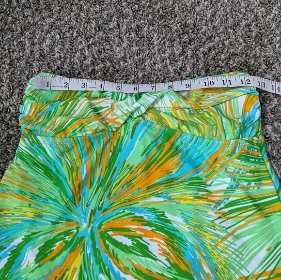 ✨3/$15 Mossimo green blue orange tankini top S - Picture 5 of 9